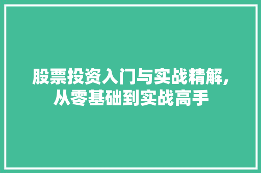 股票投资入门与实战精解,从零基础到实战高手