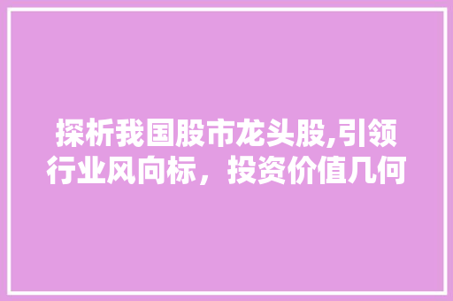 探析我国股市龙头股,引领行业风向标,投资价值几何 探析我国股市龙头股,引领行业风向标,投资价值几何