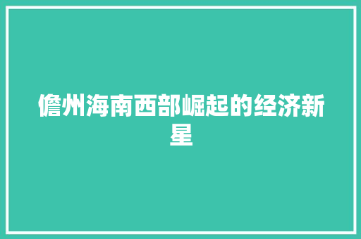 儋州海南西部崛起的经济新星 儋州海南西部崛起的经济新星