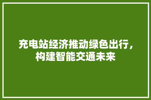充电站经济推动绿色出行,构建智能交通未来 充电站经济推动绿色出行,构建智能交通未来