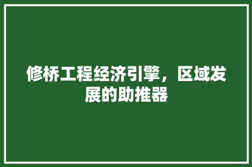 修桥工程经济引擎,区域发展的助推器 修桥工程经济引擎,区域发展的助推器