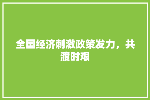 全国经济刺激政策发力,共渡时艰 全国经济刺激政策发力,共渡时艰