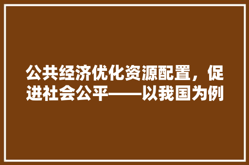 公共经济优化资源配置,促进社会公平——以我国为例 公共经济优化资源配置,促进社会公平——以我国为例