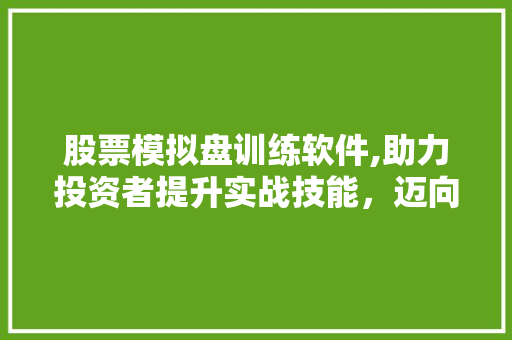 股票模拟盘训练软件,助力投资者提升实战技能,迈向财富自由之路 股票模拟盘训练软件,助力投资者提升实战技能,迈向财富自由之路
