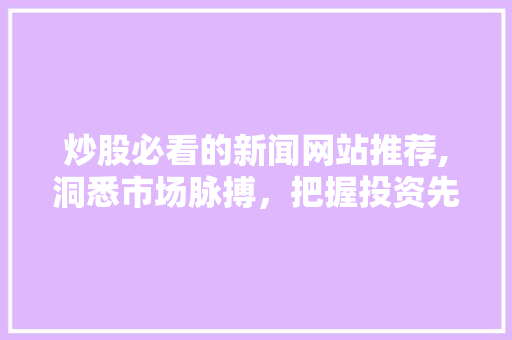 炒股必看的新闻网站推荐,洞悉市场脉搏,把握投资先机 炒股必看的新闻网站推荐,洞悉市场脉搏,把握投资先机