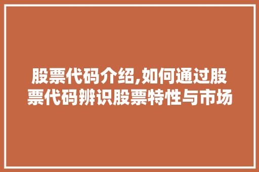 股票代码介绍,如何通过股票代码辨识股票特性与市场定位