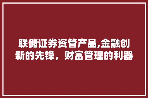 联储证券资管产品,金融创新的先锋,财富管理的利器