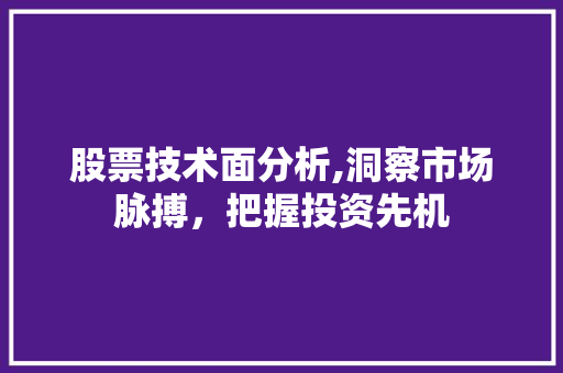 股票技术面分析,洞察市场脉搏,把握投资先机 股票技术面分析,洞察市场脉搏,把握投资先机