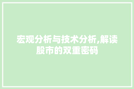 宏观分析与技术分析,解读股市的双重密码 宏观分析与技术分析,解读股市的双重密码