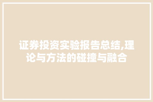 证券投资实验报告总结,理论与方法的碰撞与融合