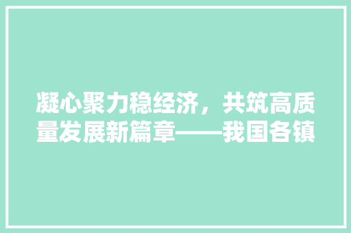 凝心聚力稳经济，共筑高质量发展新篇章——我国各镇稳经济举措综述