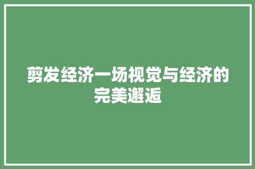 剪发经济一场视觉与经济的完美邂逅 剪发经济一场视觉与经济的完美邂逅