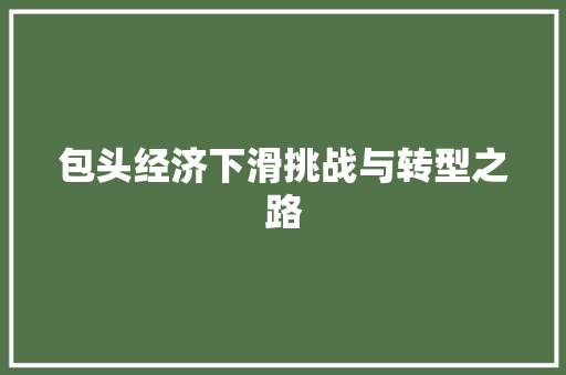 包头经济下滑挑战与转型之路 包头经济下滑挑战与转型之路