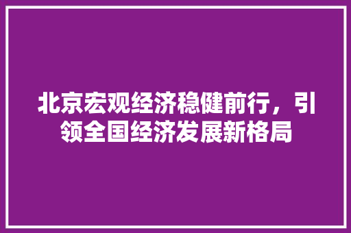 北京宏观经济稳健前行,引领全国经济发展新格局 北京宏观经济稳健前行,引领全国经济发展新格局