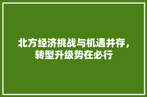北方经济挑战与机遇并存,转型升级势在必行 北方经济挑战与机遇并存,转型升级势在必行