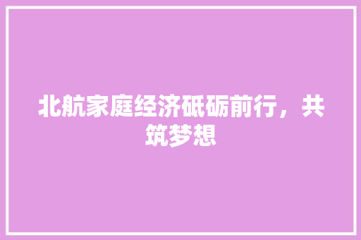 北航家庭经济砥砺前行,共筑梦想 北航家庭经济砥砺前行,共筑梦想