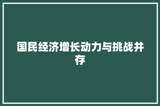 国民经济增长动力与挑战并存 国民经济增长动力与挑战并存