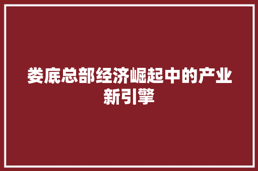 娄底总部经济崛起中的产业新引擎 娄底总部经济崛起中的产业新引擎