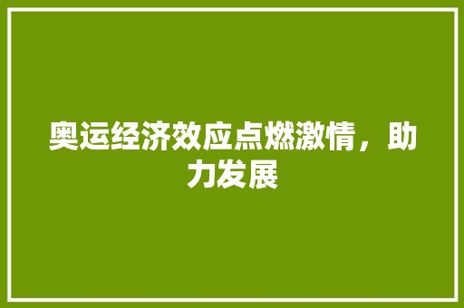奥运经济效应点燃激情,助力发展 奥运经济效应点燃激情,助力发展