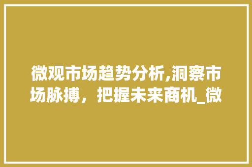 微观市场趋势分析,洞察市场脉搏,把握未来商机_微观市场趋势怎么分析 微观市场趋势分析,洞察市场脉搏,把握未来商机_微观市场趋势怎么分析
