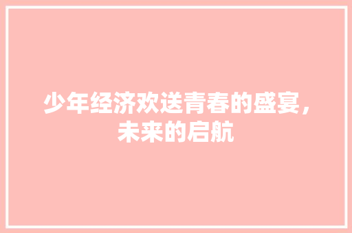 少年经济欢送青春的盛宴,未来的启航 少年经济欢送青春的盛宴,未来的启航
